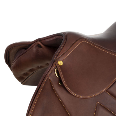 Selle obstacle Modigliani avec panneaux en laine Acavallo Marron foncé