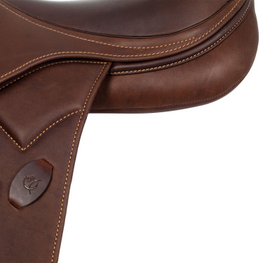 Selle obstacle Modigliani avec panneaux en laine Acavallo Marron foncé