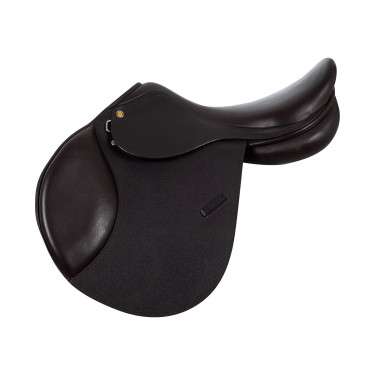 Hinderniszadel in gehamerd leer Supreme Evolution New Equestro Donkerbruin