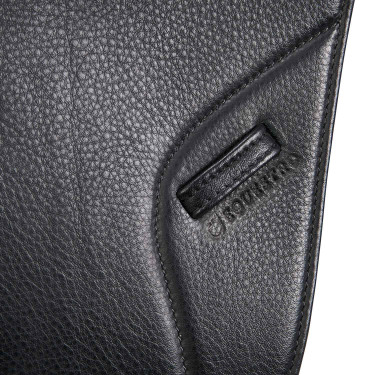 Dubbele leren springzadel Meredith Equestro Zwart