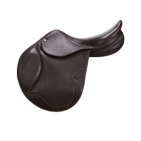 Selle obstacle en cuir double Meredith Equestro Marron foncé