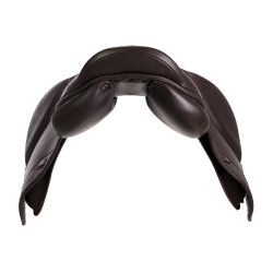 Selle obstacle en cuir double Meredith Equestro Marron foncé