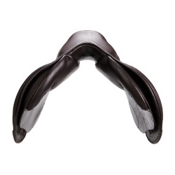 Selle obstacle en cuir double Meredith Equestro Marron foncé