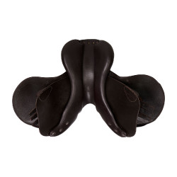 Selle obstacle en cuir double Meredith Equestro Marron foncé