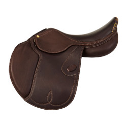 Selle obstacle Botticelli avec panneaux en laine Acavallo Marron foncé