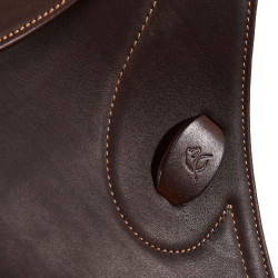 Selle obstacle Botticelli avec panneaux en laine Acavallo Marron foncé