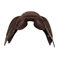 Selle obstacle Botticelli avec panneaux en laine Acavallo Marron foncé