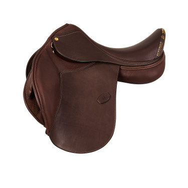 Selle mixte Bernini avec panneaux en laine Acavallo Marron foncé