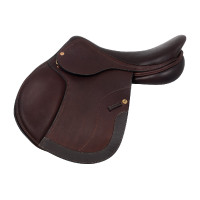 Springzadel Roma met houten boom en dubbel leer van Acavallo Donkerbruin