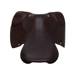 Selle de saut Roma avec arçon en bois et cuir double Acavallo Marron foncé