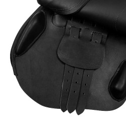 Selle de saut Roma avec arçon en bois et cuir double Acavallo Noir Selle de saut Roma avec arçon en bois et cuir double Acavallo Noir