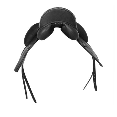 Dressuurzadel Perugino met kleine kniewrongen Acavallo Zwart