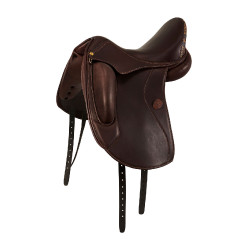 Selle de dressage Perugino avec petits taquets Acavallo Marron foncé