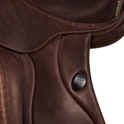 Selle de dressage Mantegna avec longs taquets Acavallo Marron foncé