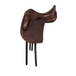 Selle de dressage Leonardo avec panneaux en laine Acavallo Marron foncé