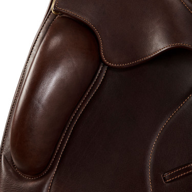 Selle de dressage Leonardo avec panneaux en laine Acavallo Marron foncé