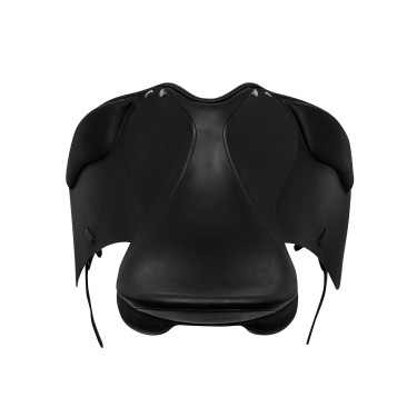 Dressuurzadel met lange kniewrongen Aachen Equestro Zwart