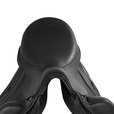 Selle de dressage à quartier unique en cuir Lusiana Equestro Noir