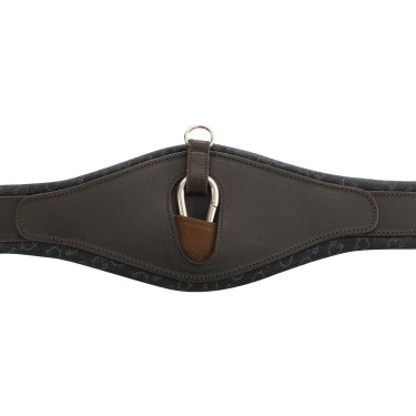 Sangle obstacle en cuir modelé Equestro Marron foncé