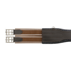 Sangle obstacle en cuir modelé Equestro Marron foncé