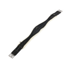 Lederen hindernis-singel met synthetische schapenvacht Alizee Equestro Zwart