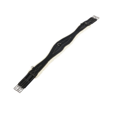 Lederen hindernis-singel met synthetische schapenvacht Alizee Equestro Zwart