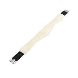 Lederen hindernis-singel met synthetische schapenvacht Alizee Equestro Zwart