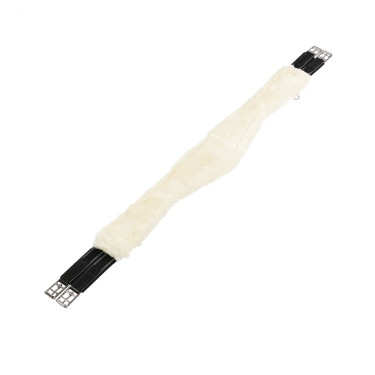 Lederen hindernis-singel met synthetische schapenvacht Alizee Equestro Zwart