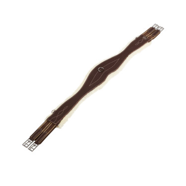 Lederen hindernis-singel met synthetische schapenvacht Alizee Equestro Donkerbruin