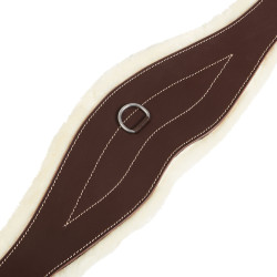 Sangle obstacle en cuir avec mouton synthétique Alizee Equestro Marron foncé
