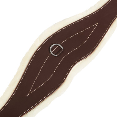Sangle obstacle en cuir avec mouton synthétique Alizee Equestro Marron foncé