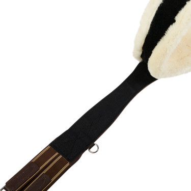 Lederen hindernis-singel met synthetische schapenvacht Alizee Equestro Donkerbruin