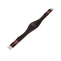 Sangle obstacle en cuir avec bandes élastiques Amelie Equestro Marron foncé