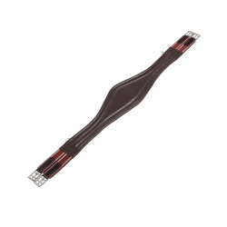 Sangle obstacle en cuir avec bandes élastiques Amelie Equestro Marron foncé Sangle obstacle en cuir avec bandes élastiques Amelie Equestro Marron foncé