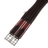 Sangle obstacle en cuir avec bandes élastiques Amelie Equestro Marron foncé