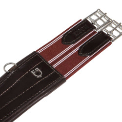 Sangle obstacle en cuir avec bandes élastiques Amelie Equestro Marron foncé Sangle obstacle en cuir avec bandes élastiques Amelie Equestro Marron foncé