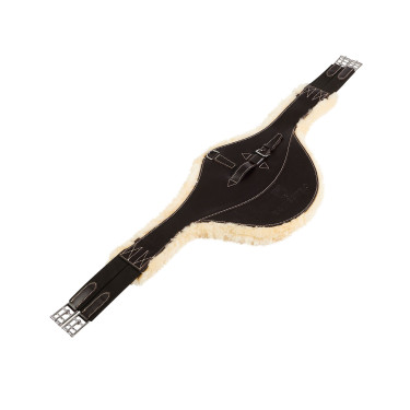 Sangle bavette obstacle en mouton synthétique Aline Equestro Marron foncé
