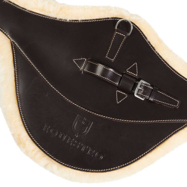Sangle bavette obstacle en mouton synthétique Aline Equestro Marron foncé