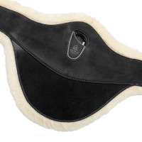 Sangle bavette obstacle en cuir et laine synthétique amovible Acavallo Noir Sangle bavette obstacle en cuir et laine synthétique amovible Acavallo Noir