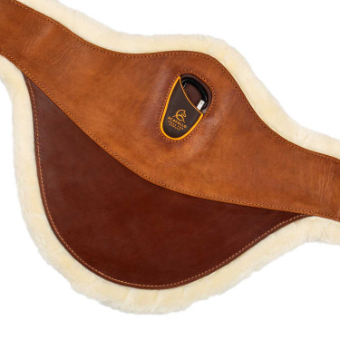 Sangle bavette obstacle en cuir et laine synthétique amovible Acavallo Sangle bavette obstacle en cuir et laine synthétique amovible Acavallo