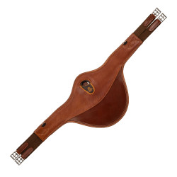Sangle bavette obstacle en cuir et gel Acavallo Cognac Marron