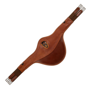 Sangle bavette obstacle en cuir et gel Acavallo Cognac Marron