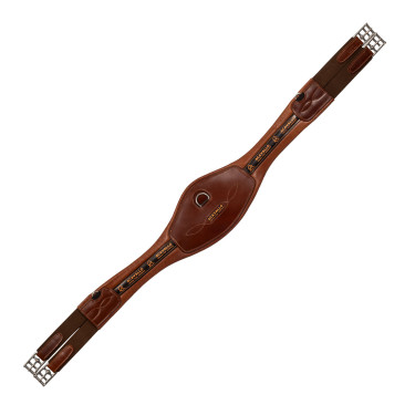 Sangle anatomique obstacle en cuir souple Acavallo Cognac