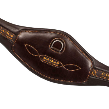 Sangle anatomique obstacle en cuir souple Acavallo Marron foncé