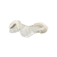 Gel schokdemper pony met uitsnijding en rand van schapenvacht Classic Acavallo Transparant / wit