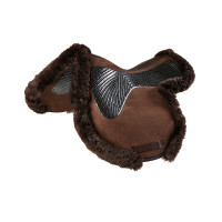 Springdeken Numnah met gelgrip aan beide zijden en volledige schapenvacht rand Acavallo Bruin / bruin