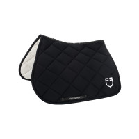 Tapis de selle obstacle en tissu technique avec logo brodé Black Line Edition Equestro Marine