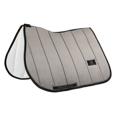 Tapis de selle obstacle en velours et tissu technique Equestro Gris / noir