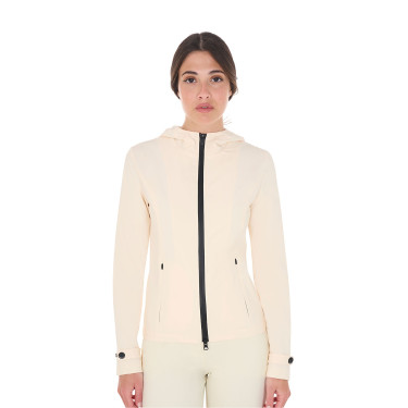 Veste softshell ajustée avec fermeture éclair coupe-vent femme Equestro Blanc antique Beige
