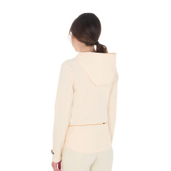 Veste softshell ajustée avec fermeture éclair coupe-vent femme Equestro Blanc antique Beige